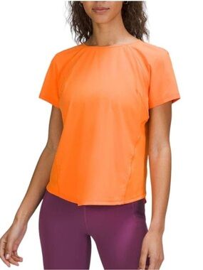 lululemon Lightweight Stretch Running Shirt size 16 Orange Soda